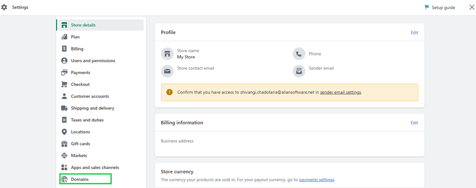 third-party domain to Shopify