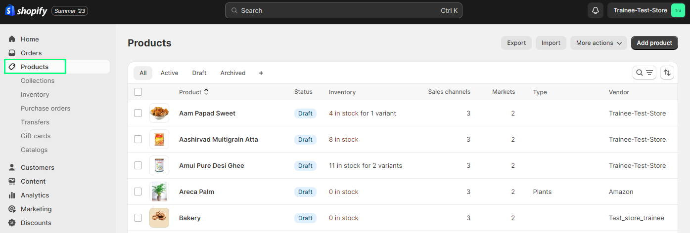 Product hide on Shopify store