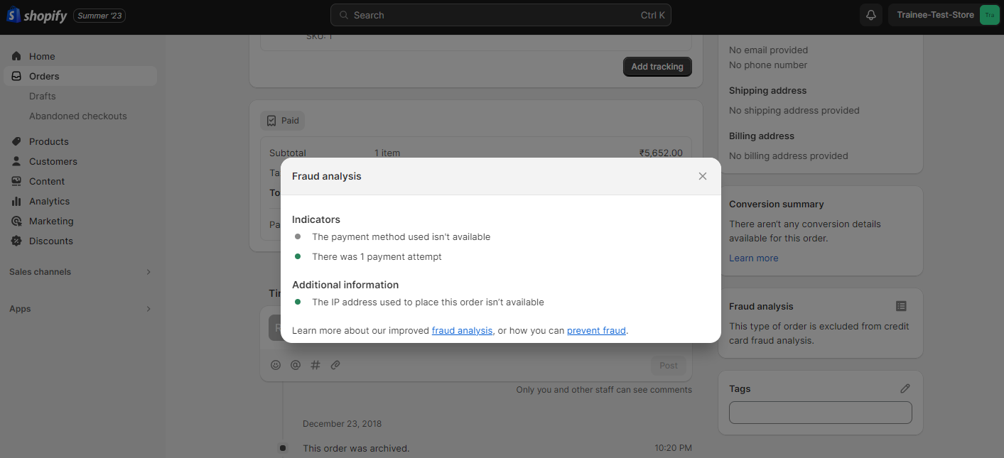 How to do Fraud Analysis on Shopify?