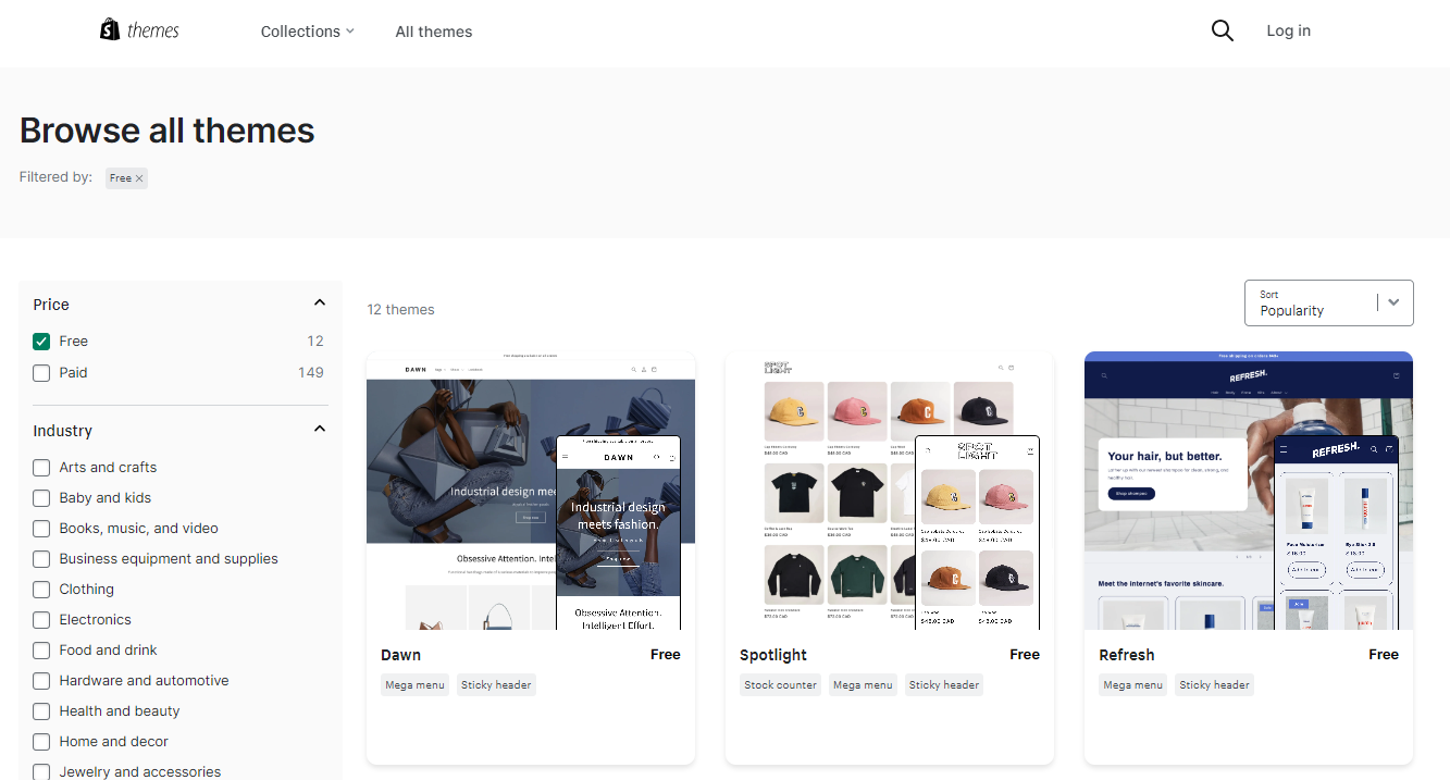 List Of 6 Best Free Shopify Themes For Your Online Store